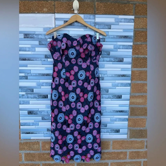 Shoshanna Gracia Multicolor Floral Lace Gown size 4 - Picture 4 of 16